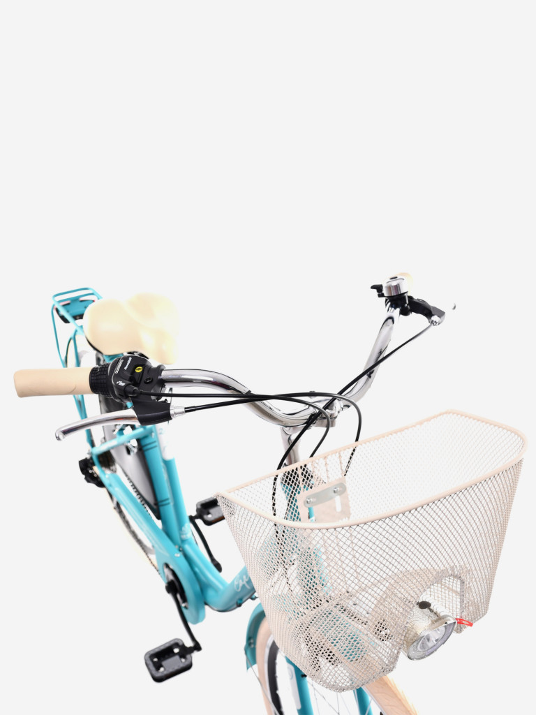 Велосипед CAPRIOLO CITY DIANA ALU (1 X 7), рама алюминий 18'', колёса 28'' (изумрудно-бирюзовый (матовый) - белый)