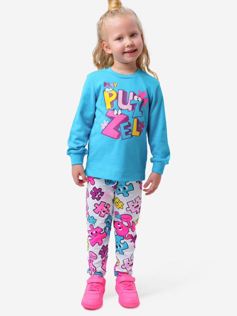 Комплект для девочки: легинсы, толстовка PlayToday