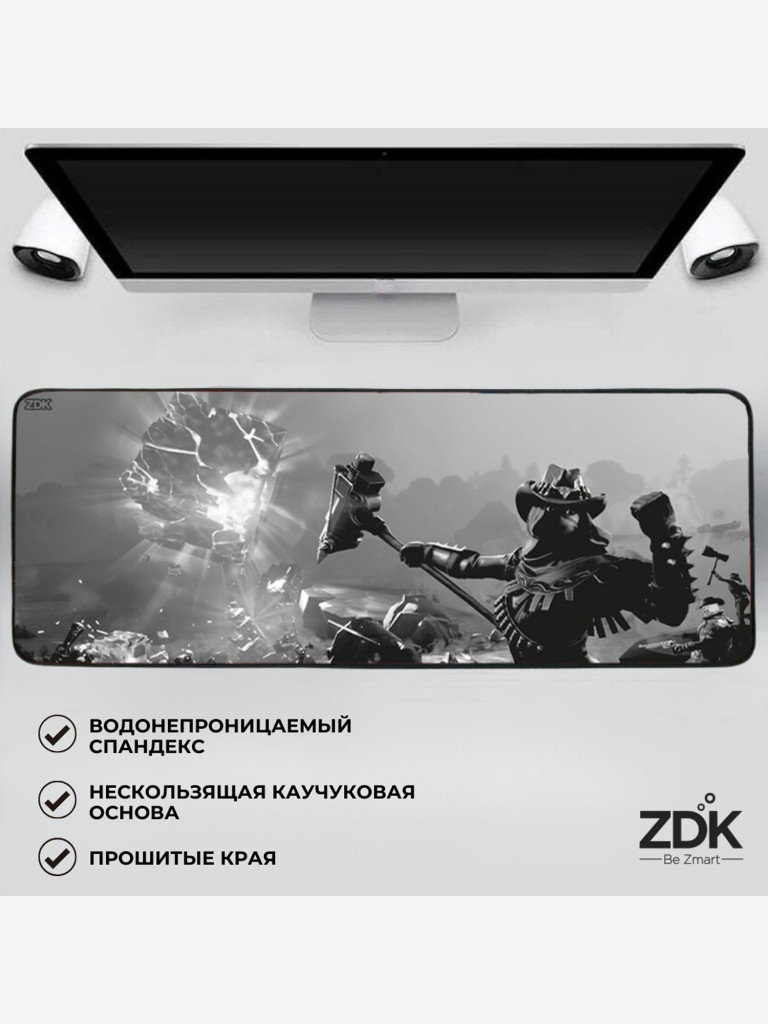 Большой игровой коврик для мыши и клавиатуры (800x300x2 мм, фортнайт)