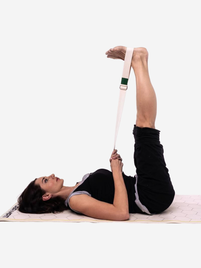 Ремень для йоги хлопковый Nature длиной 230 см, Рамайога, белый, 26377