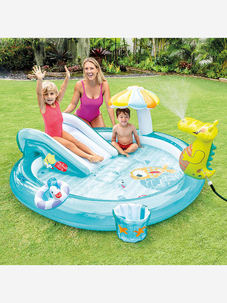 Игровой центр бассейн Intex 57165 "Крокодил" (201х170х84см) 2+