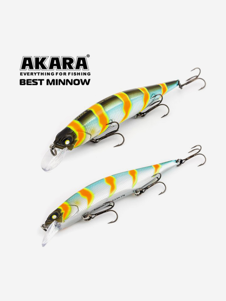 Воблер Akara Best Minnow 100SP минноу суспендер на щуку, судака 15гр A106