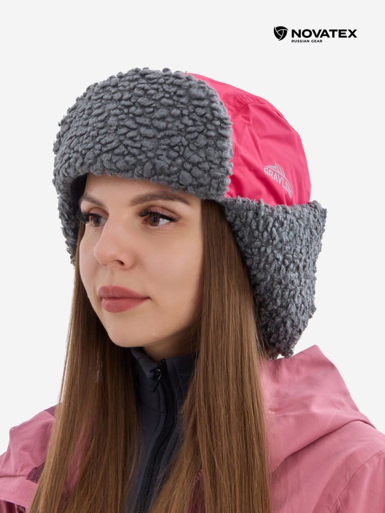 Шапка-ушанка для рыбалки и охоты Камчатка GRAYLING, фуксия