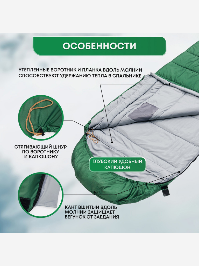 Спальный мешок зимний -20, Blau Fish, левый