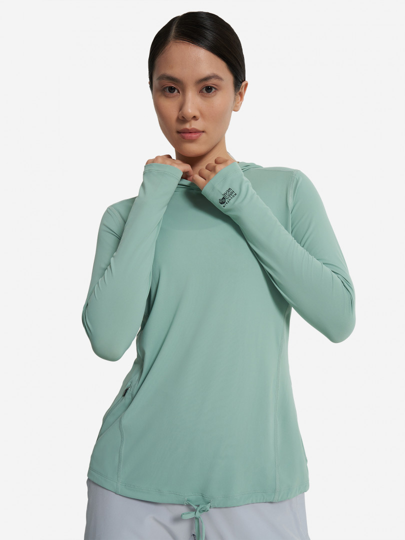 фото Худи женское mountain hardwear crater lake long sleeve hoody, зеленый