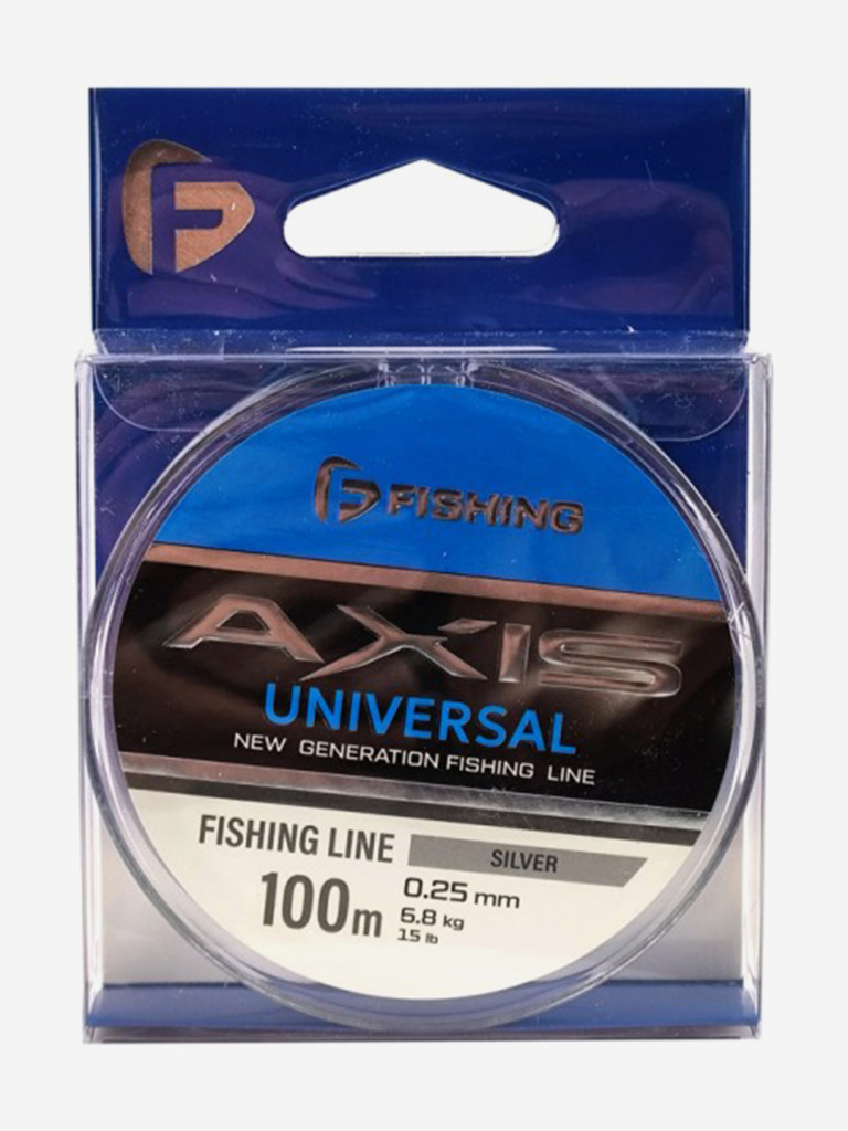 Леска F-FISHING Axis Universal Line Silver 100м 0,25мм 6,8кг/15lb
