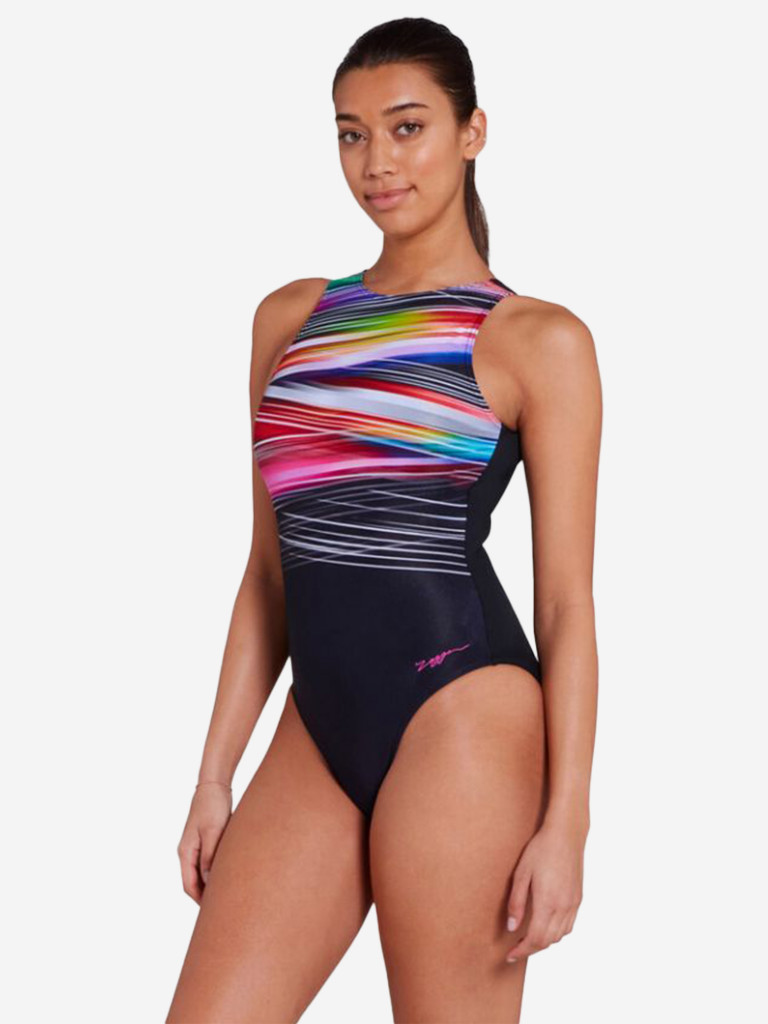 Купальник слитный ZOGGS Prism Geo Hi Front