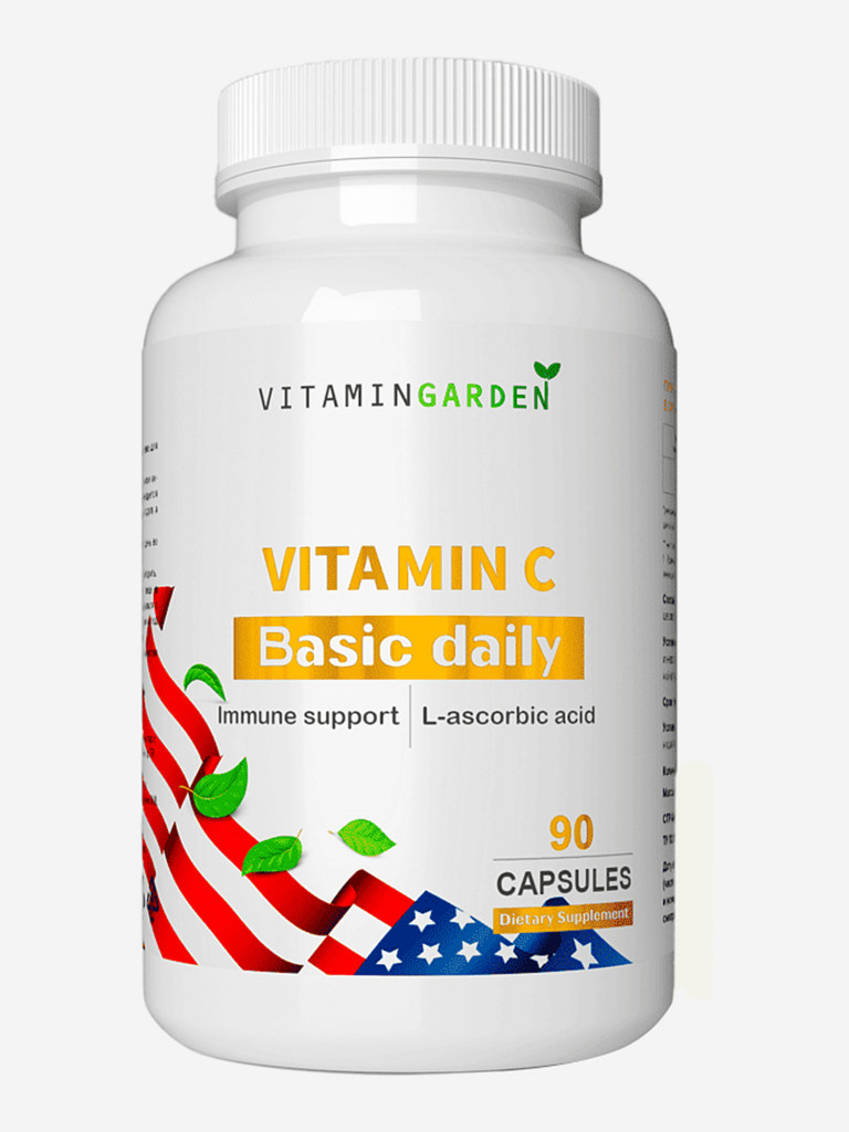 Витамин С 500 мг VITAMIN GARDEN BASIC DAILY, 90 капсул