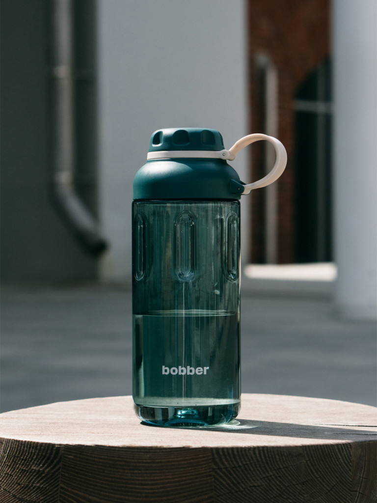 Бутылка тритановая Tritan Bottle для холодных напитков, с ситечком, 890 мл, темно-бирюзовая