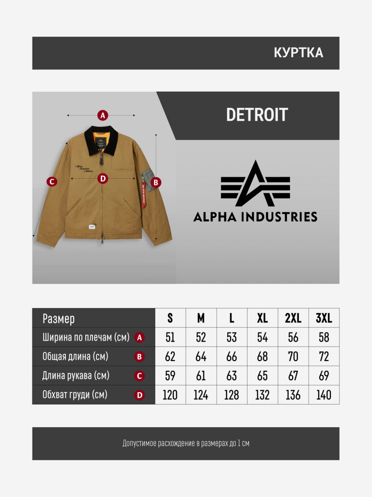 Куртка утепленная мужская Detroit Alpha Industries