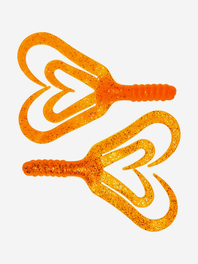 Мягкая приманка Helios Credo Four Tail, 3,35'' / 8,5 см, Orange & Sparkles, 100 шт (HS-20-022-N)