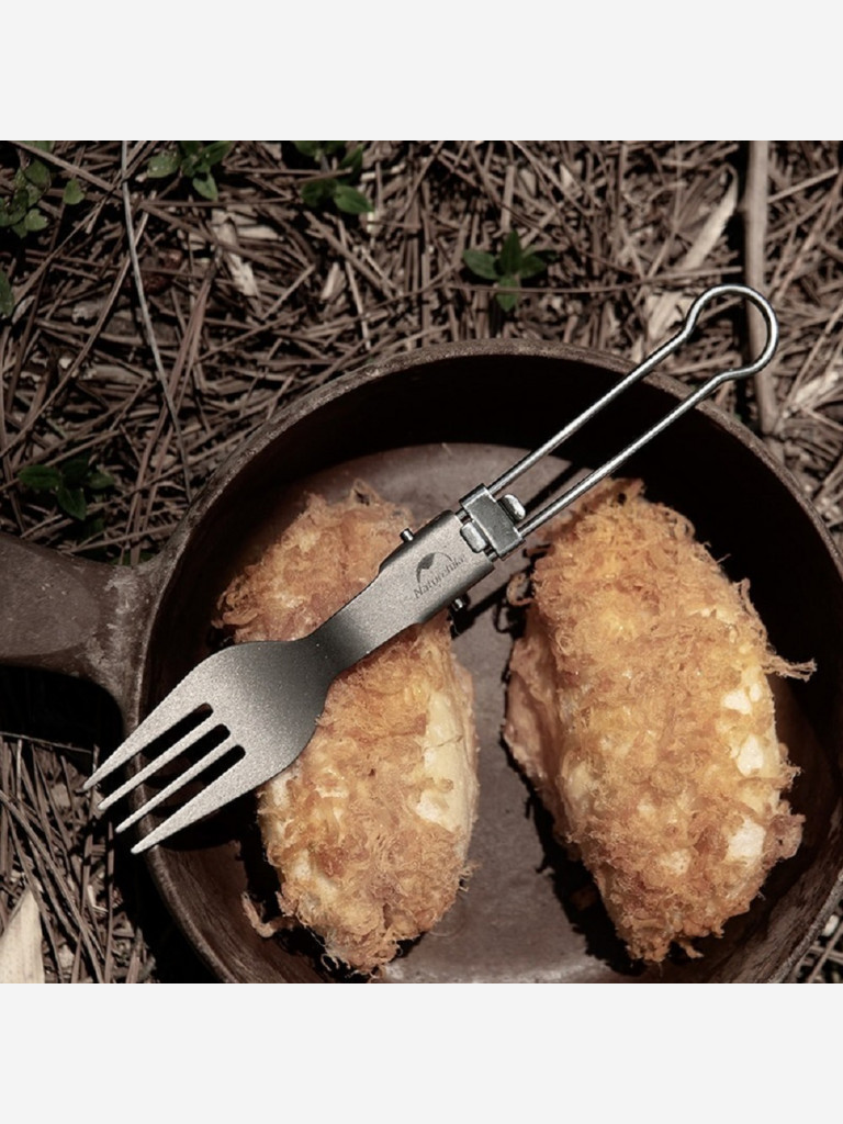 Вилка титановая складная Naturehike Titanium Alloy Outdoor Travel Folding Tableware Fork NH19C001-J