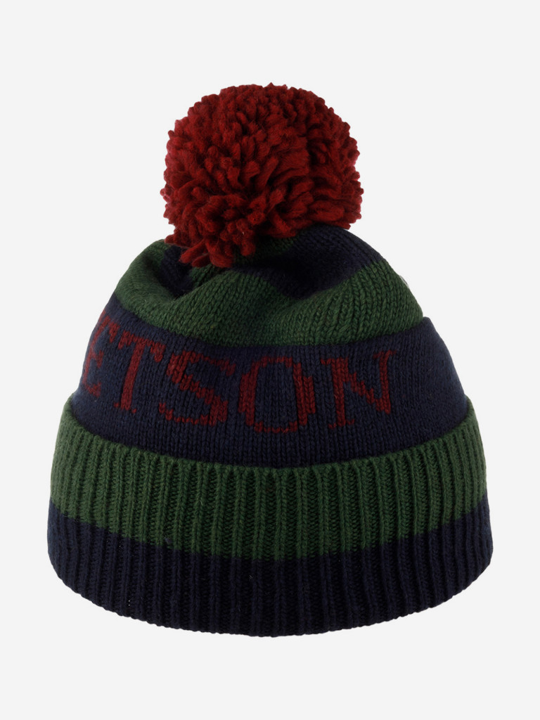 Шапка с помпоном STETSON 8599380 BEANIE POMPOM (зеленый)