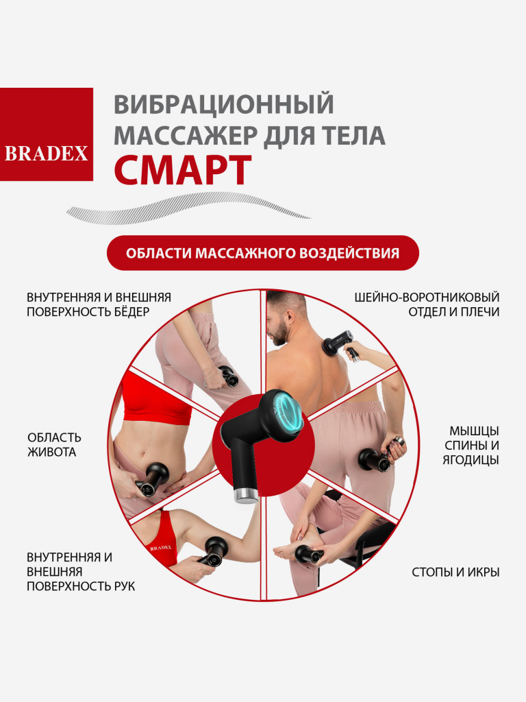 Вибрационный массажер для тела СМАРТ, чёрный