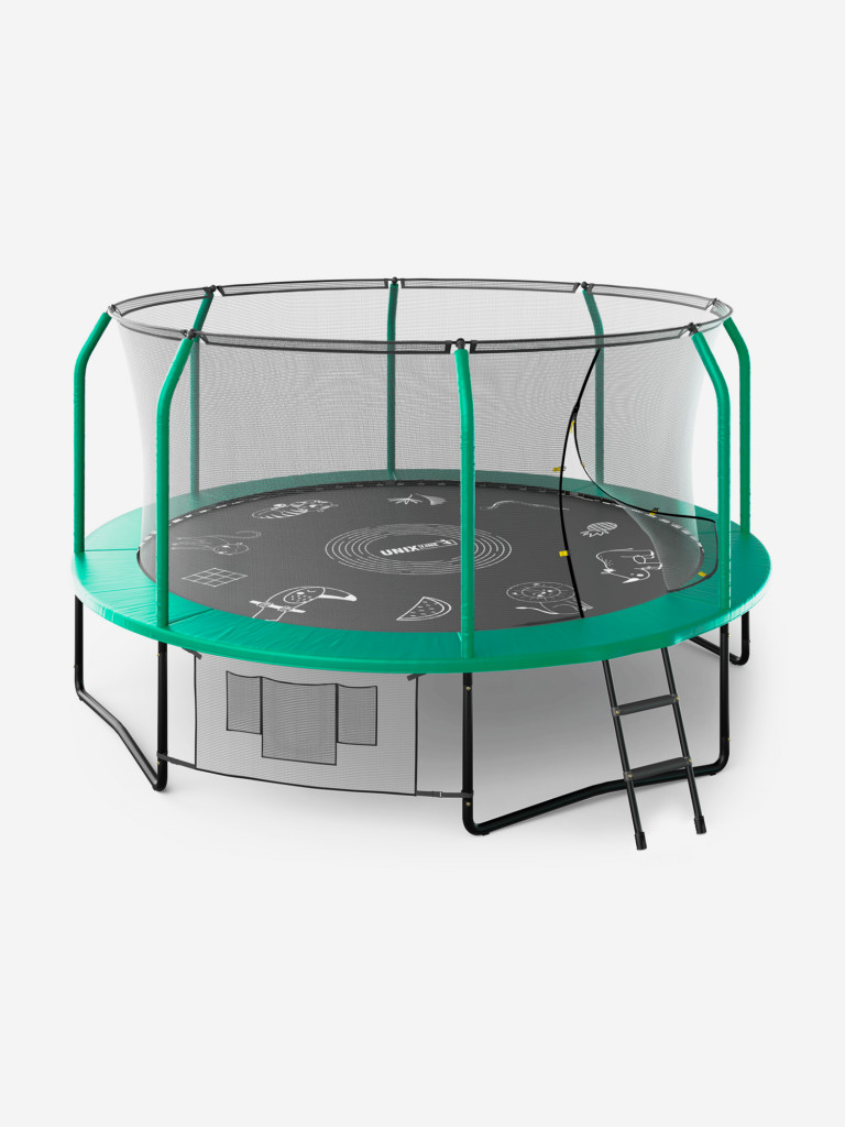 Батут каркасный UNIX Line Supreme Game 14 ft, общий диаметр 427 см, до 170 кг