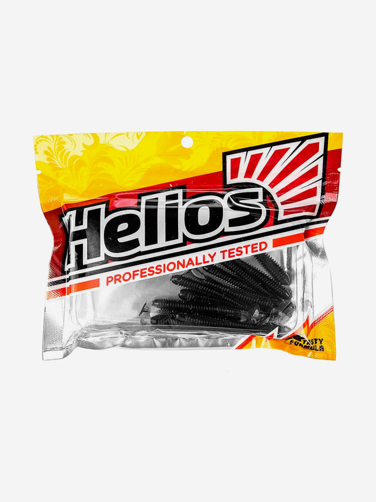 Мягкая приманка Helios Liny Catcher, 2,35" / 6 см, Black, 12 штук (HS-5-011)