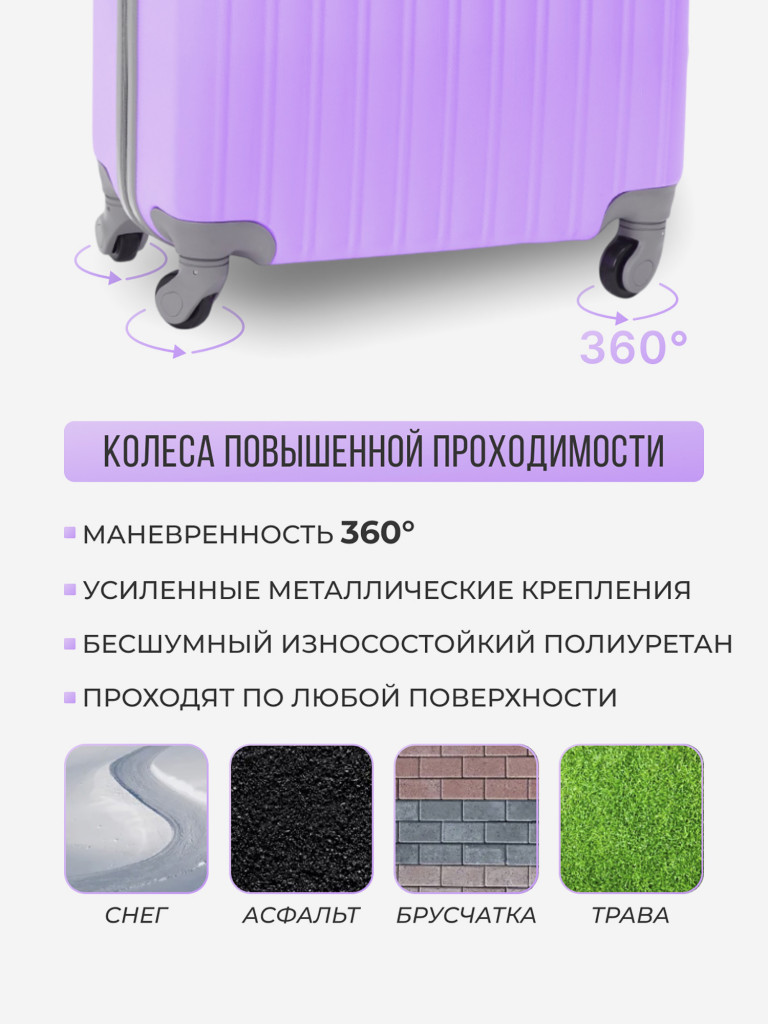Чемодан Tevin s ручная кладь пластиковый неубиваемый
