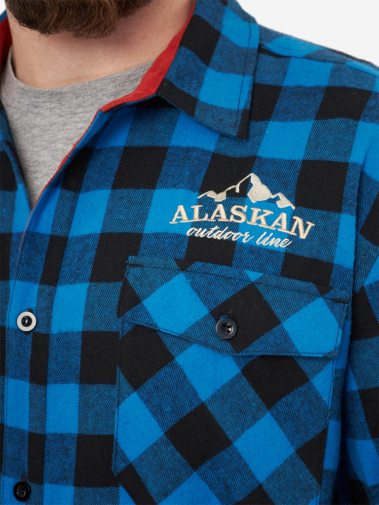 Мужская рубашка фланелевая Alaskan синяя клетка