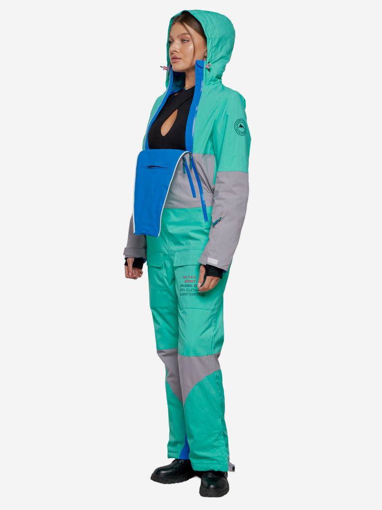 Горнолыжный комбинезон женский зимний бирюзового цвета 2320