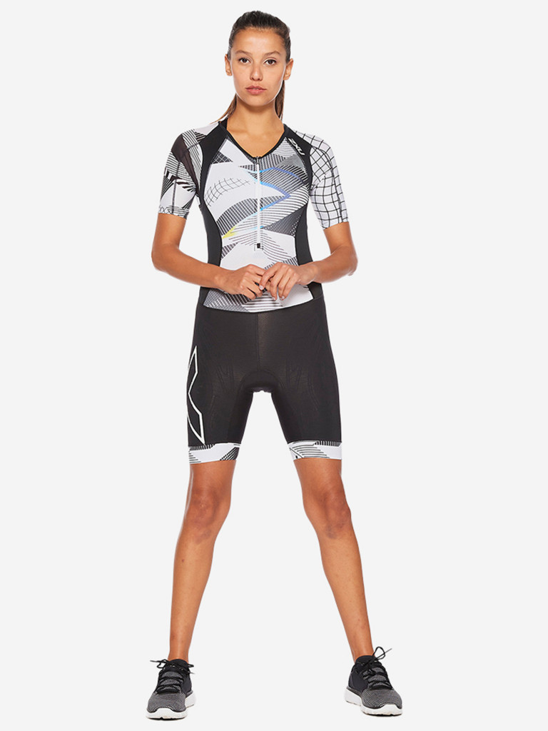 Женский Компрессионный Костюм Для Триатлона 2XU Compression Full Zip Sleeved Trisuit