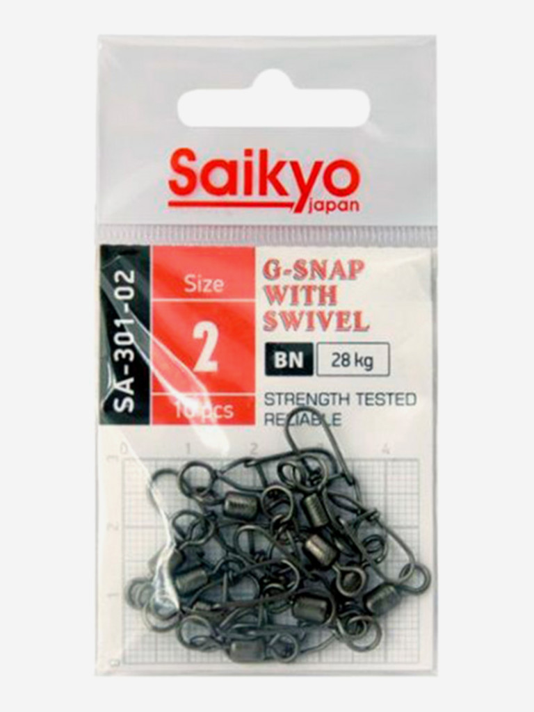 Вертлюг с застежкой Saikyo SA-301-02 (2 упаковки по 10 штук)