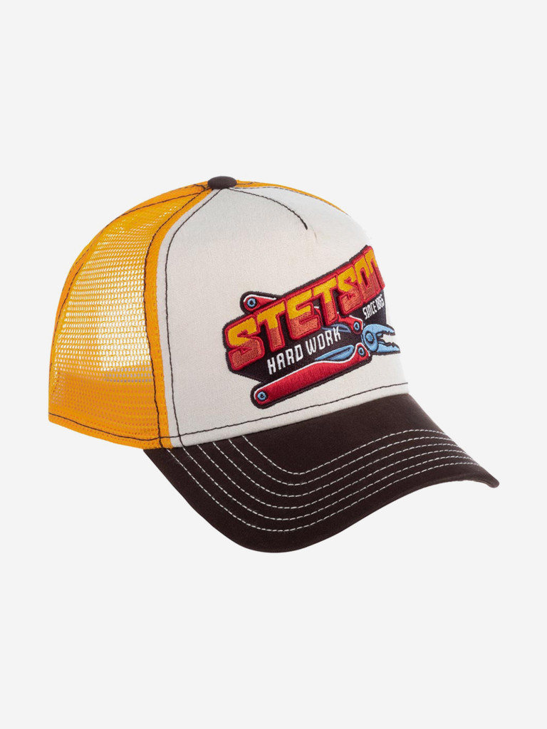 Бейсболка с сеточкой STETSON 7751188 TRUCKER CAP HARD WORK (коричневый)
