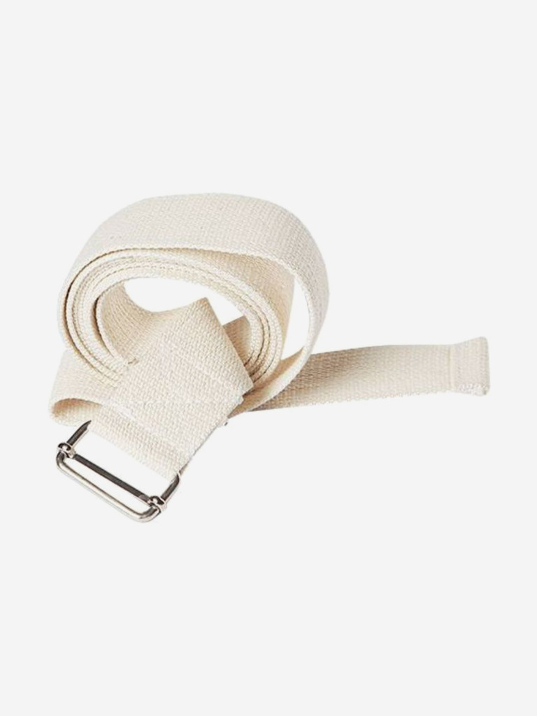 Ремень для йоги хлопковый Nature длиной 200 см, Рамайога, белый, 23449