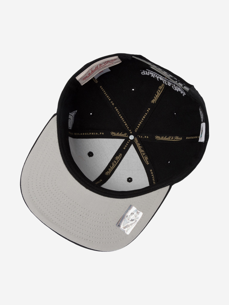 Бейсболка с прямым козырьком MITCHELL NESS HS12817-SJSBLCK San Jose Sharks NHL