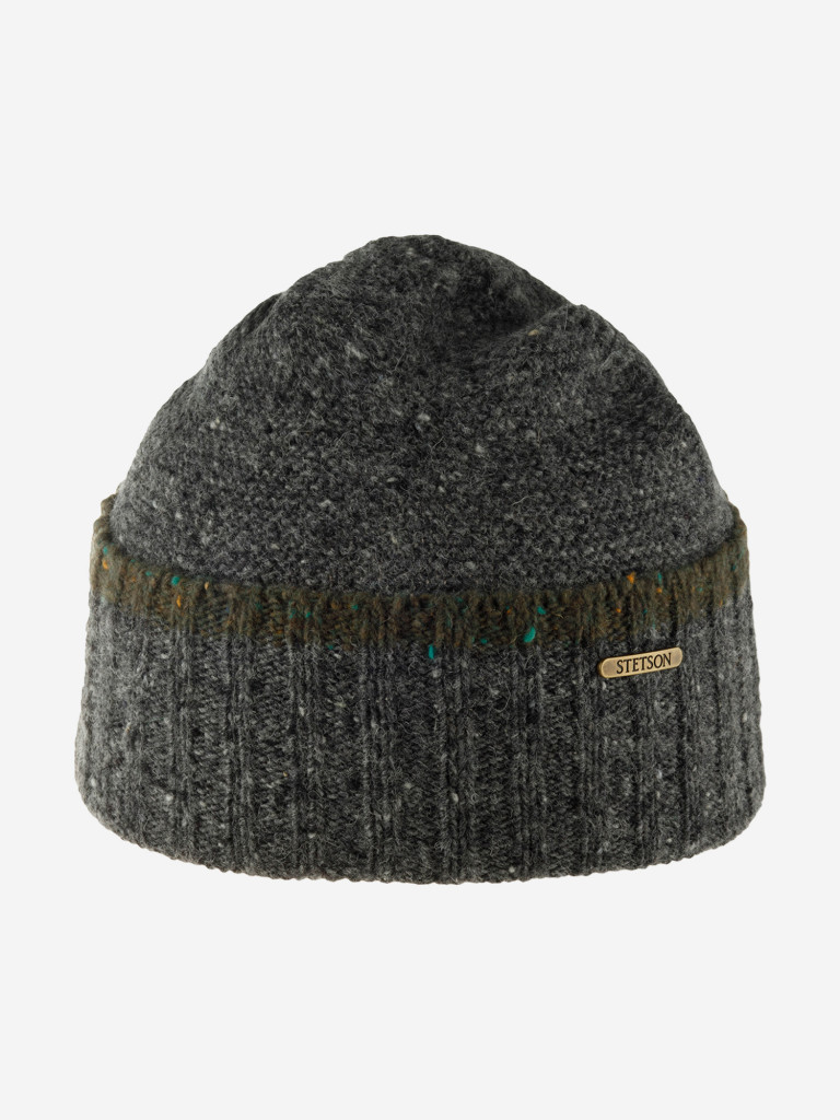 Шапка с отворотом STETSON 8599391 BEANIE DONEGAL WOOL (серый)