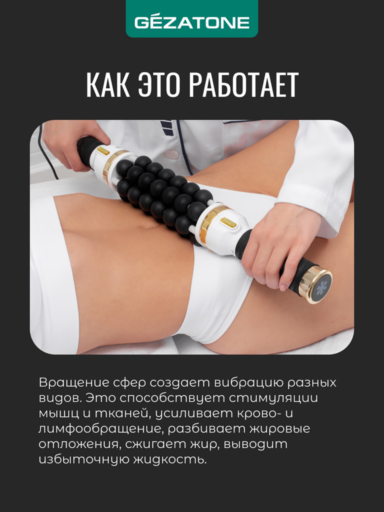 Антицеллюлитный массажер для тела для похудения Gezatone AMG150