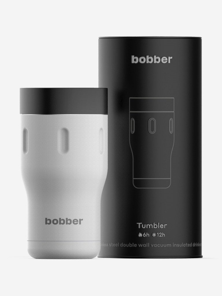 Термокружка вакуумная BOBBER Tumbler 350 мл, крышка 360, тепло до 6 часов, белый