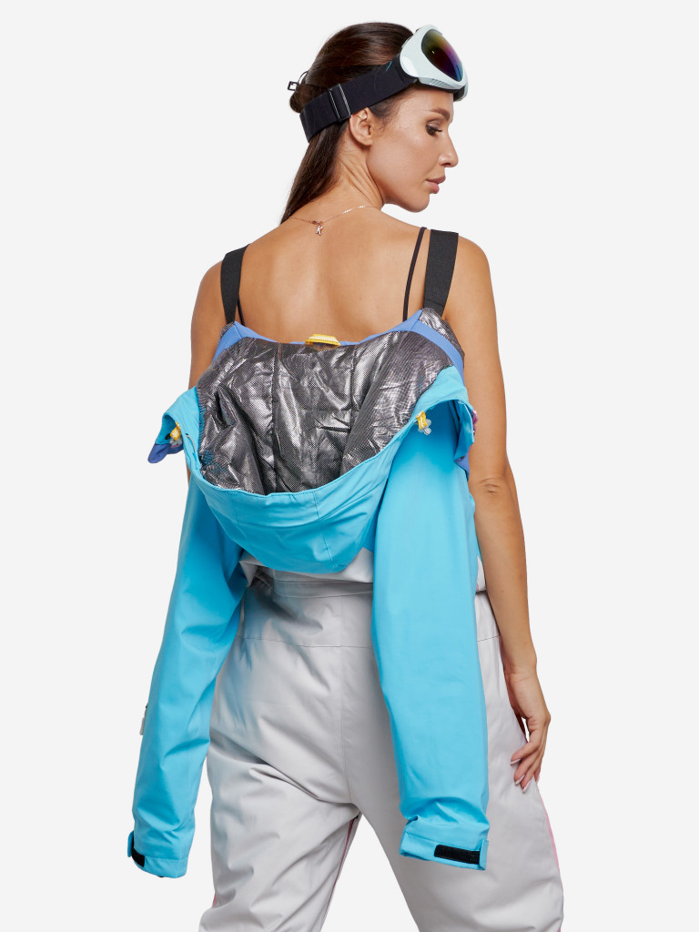 Горнолыжный комбинезон женский зимний голубого цвета 2326