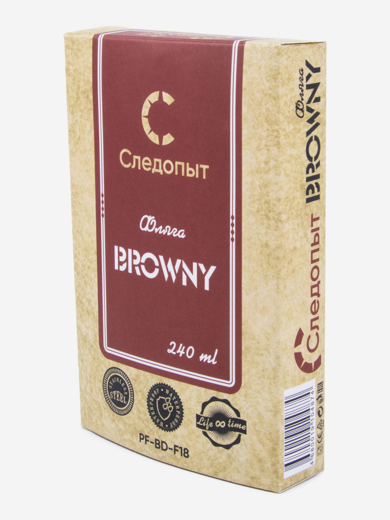 Фляжка Следопыт - Browny в кожанном оплете, 240 мл.