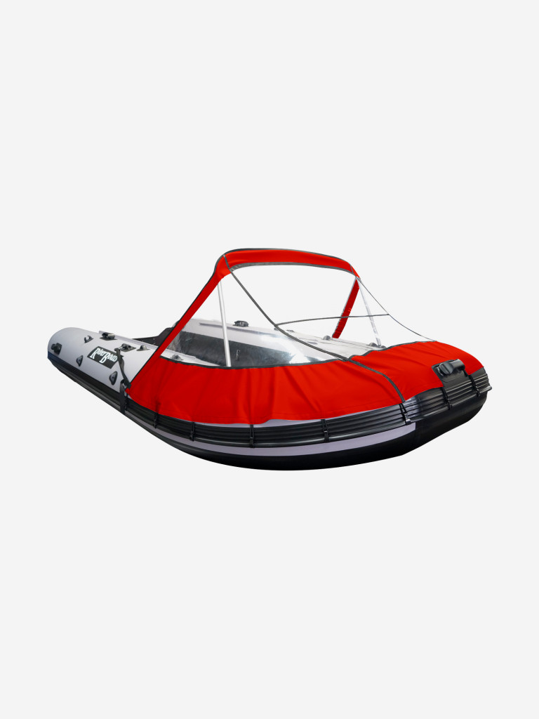 Носовой тент прозрачный для лодки ПВХ 300-340 НДНД (красный)