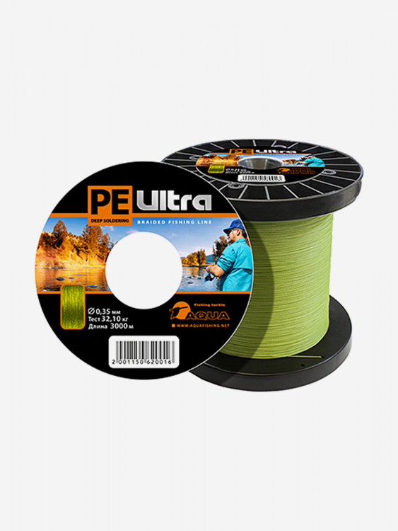 Плетеный шнур для рыбалки Aqua PE ULTRA Olive 0,35mm 3000m