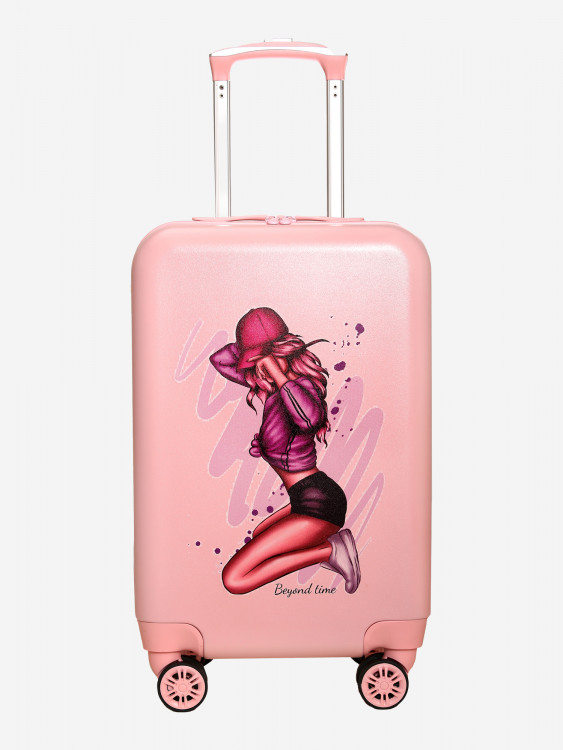Чемодан детский BEYOND TIME G207 Девушка в кепке розовый