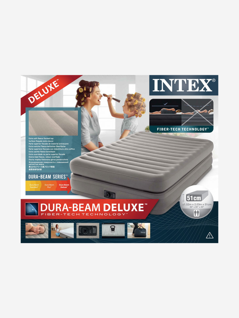 Кровать Intex 64446 надувная PrimeComfort Elevated 152х203х51 см