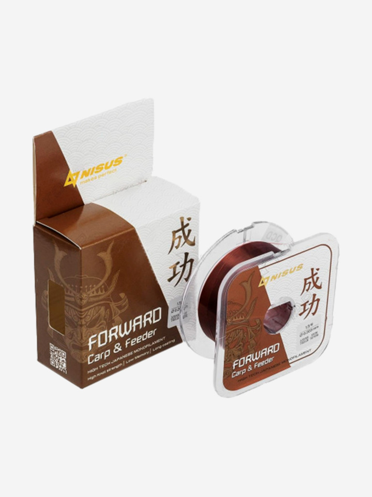 Леска для рыбалки Nisus FORWARD Carp & Feeder brown Nylon 0,203mm (N-FСF-0203-100) 10 штук по 100 м
