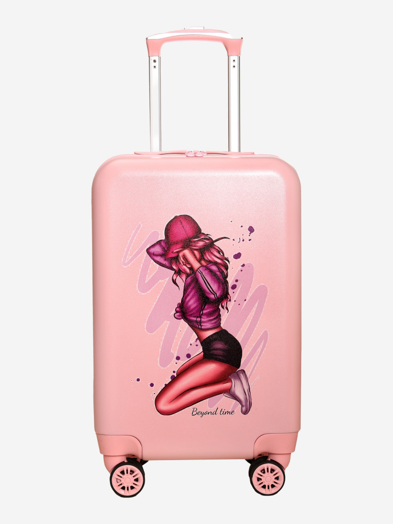 Чемодан детский BEYOND TIME G207 Девушка в кепке розовый