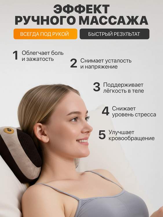 Массажная подушка GESS uShiatsu, электрический массажер для тела