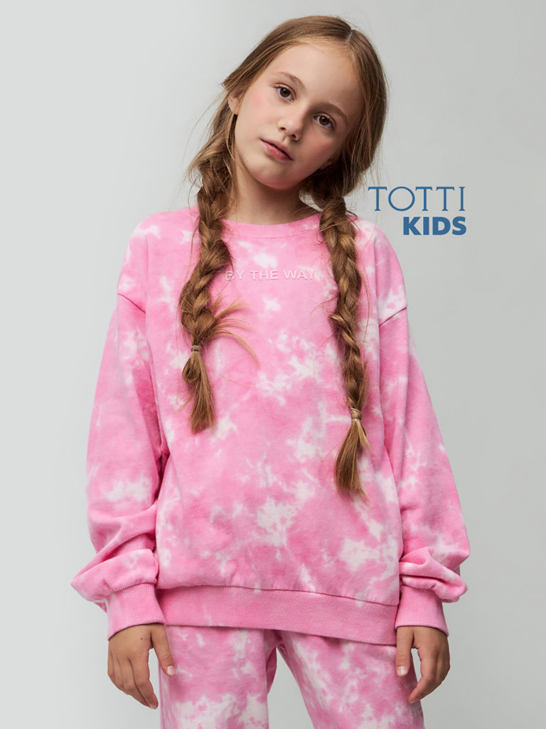 Свитшот с принтом tie dye для девочек TOTTI KIDS