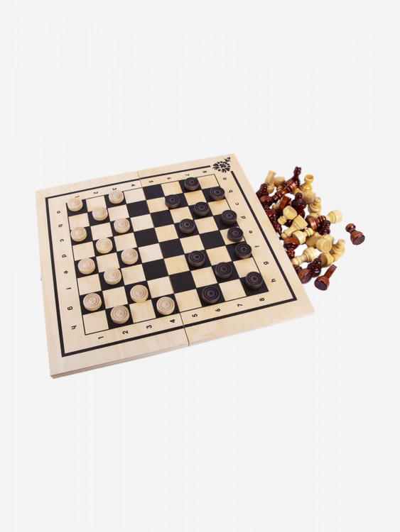 Шахматы и шашки, Нескучные игры, Игра настольная набор 2 в 1