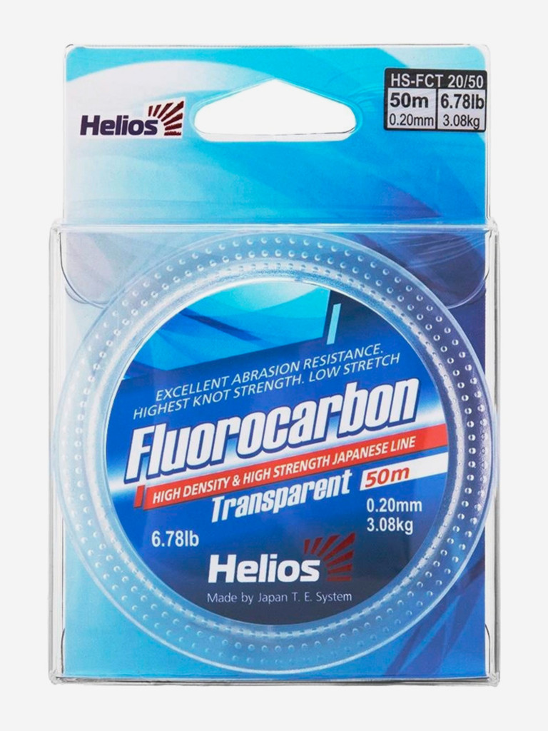 Леска для рыбалки Helios FLUOROCARBON 0,20мм, 50м, 3,08кг, прозрачный