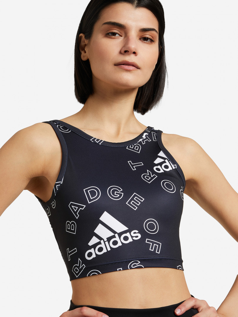 фото Спортивный топ бра adidas designed to move logo, черный