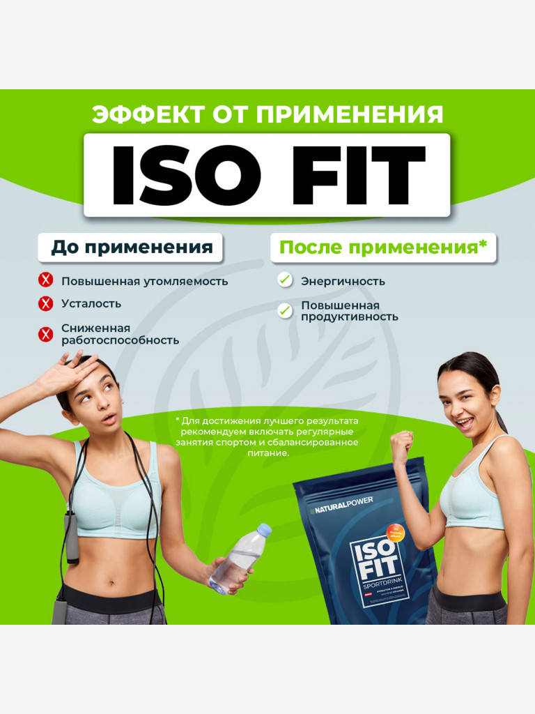 Изотоник Natural Power ISO FIT 1500 гр Манго, Австрия