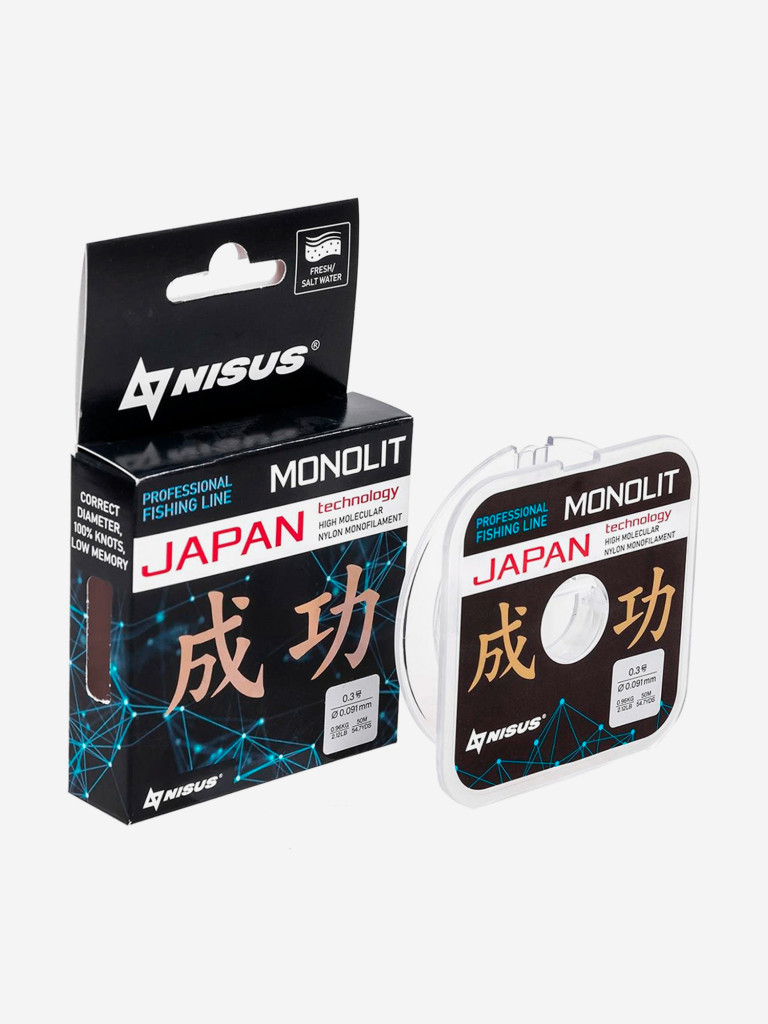 Леска для рыбалки Nisus MONOLIT Nylon 0,091мм, 50м, 0,96кг, прозрачный