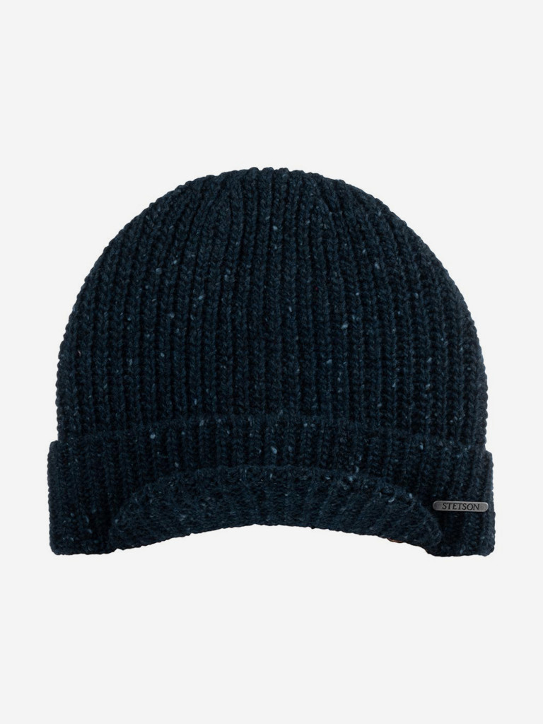 Шапка с козырьком STETSON 8599361 BEANIE WOOL (синий)