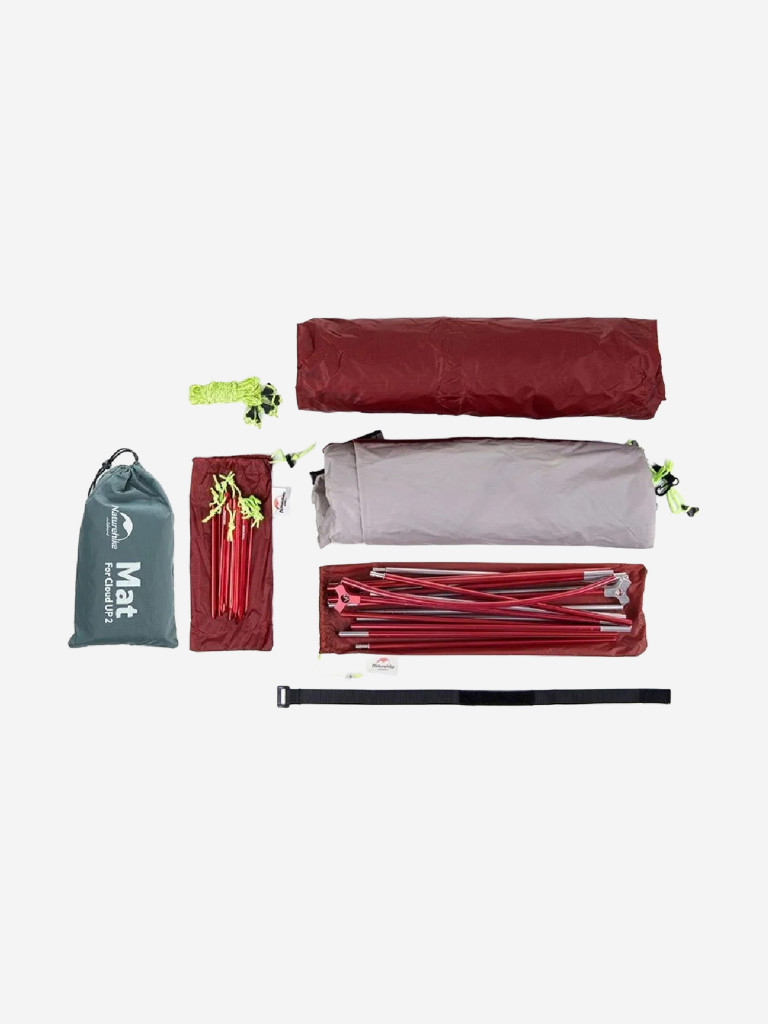 Палатка Naturehike Сloud up 2 NH17T001-T 20D двухместная с ковриком, серая, 6927595724668