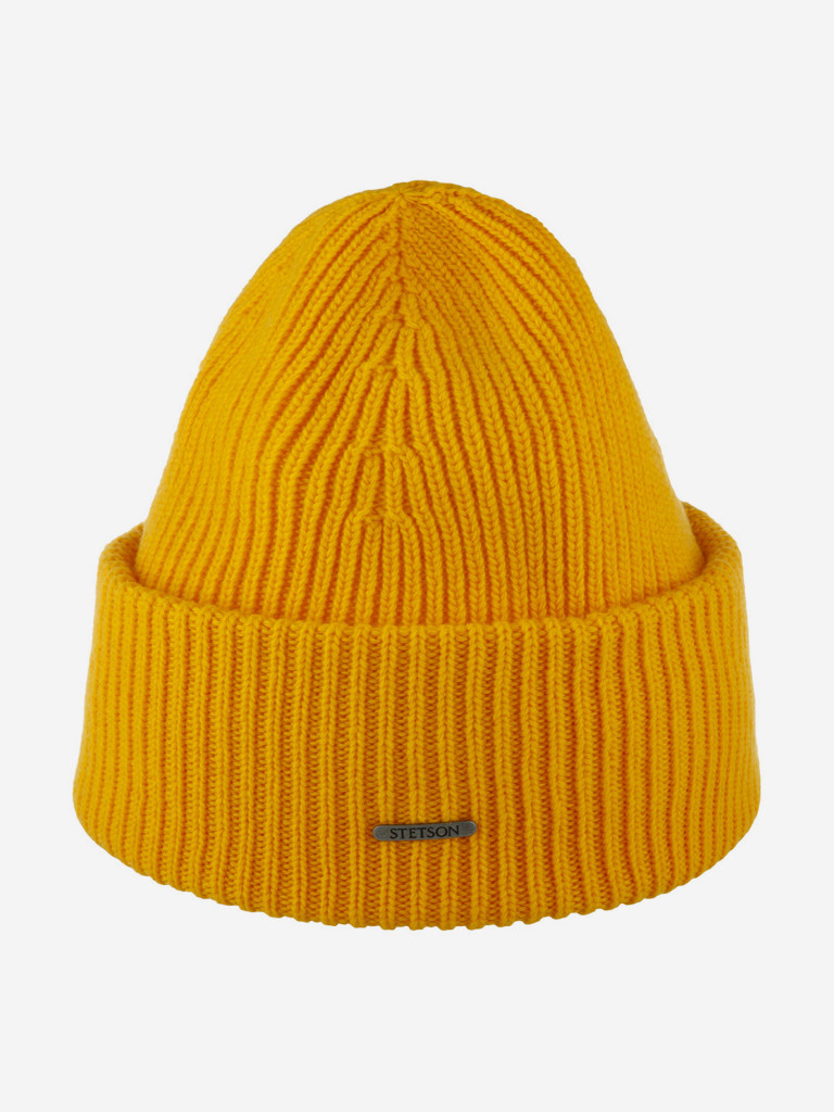 Шапка с отворотом STETSON 8599382 BEANIE WOOL (желтый)