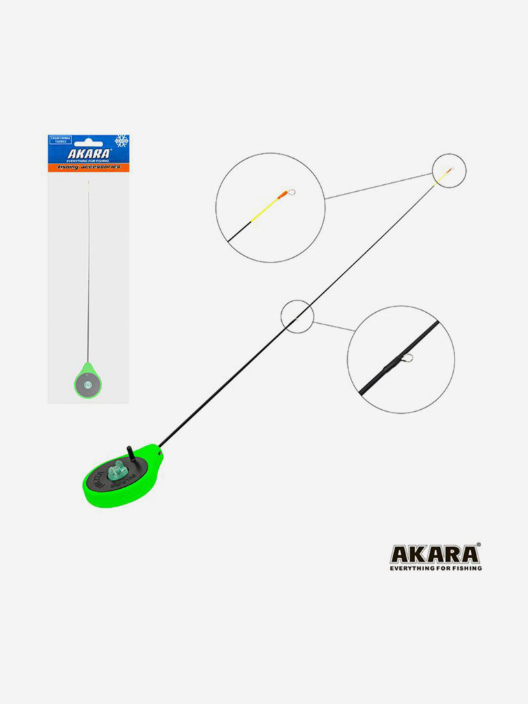 Удочка зимняя Akara Finezza UL (0,7-2,8г) Green (хлыст стеклопласт с кольцами)